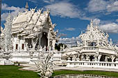 Famous Thailand temple or white temple, Wat Rong Khun,at Chiang Rai province, northern Thailand. 